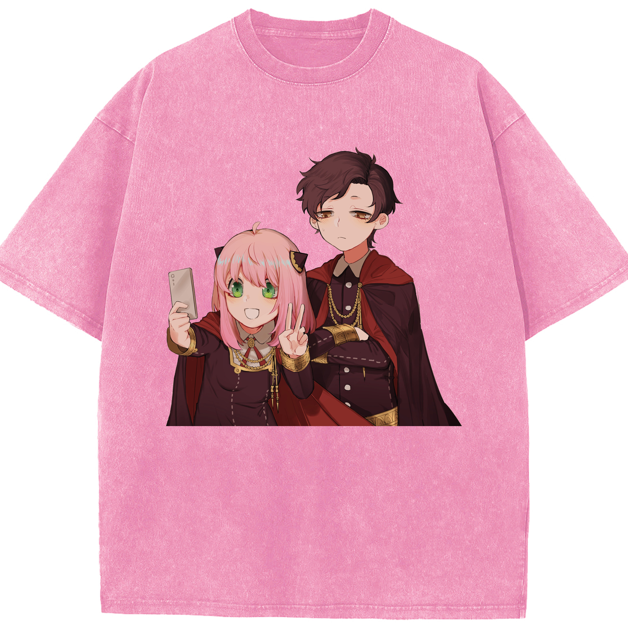 （画像用） SPY×FAMILY间谍家家酒 綿100% ヴィンテージ風 半袖Tシャツ（フロントプリント）